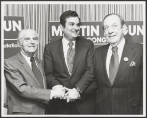 Martin Begun shaking hands during his Congressional bid