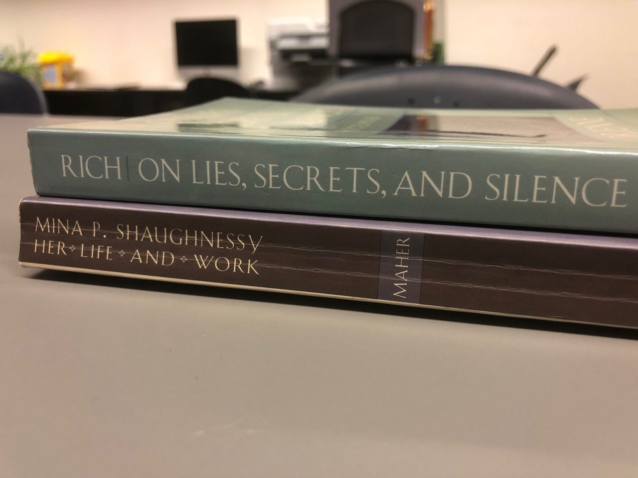 A picture of two books: On Lies, Secrets and Silence by Adrienne Rich and Mina P. Shaughnessy: Her Life and Work by Jane Maher