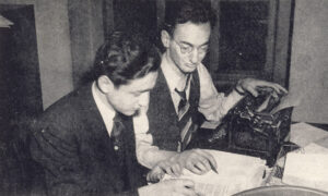 Members of Ticker editing paper.