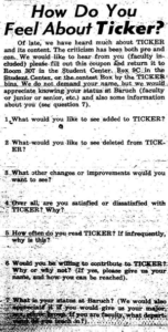 Ticker Questionnaire.