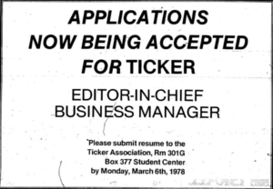 Advertisement for Ticker Association 2.