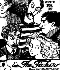Advertisement for Ticker writers.