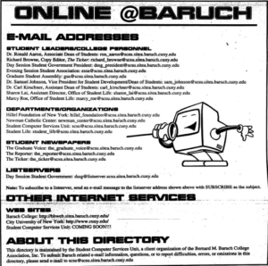 Internet services directory.