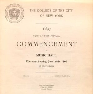 Cover of 1897 Commencement program